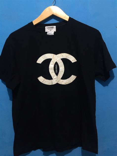 black chanel t shirt|chanel tee shirts vintage.